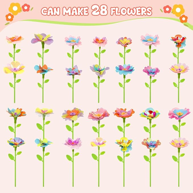 ZuxZuce Fabric Flower Bouquet Toys Refill Pack – DIY Arts & Crafts Toy Accessories (Main Kit Not Included)
