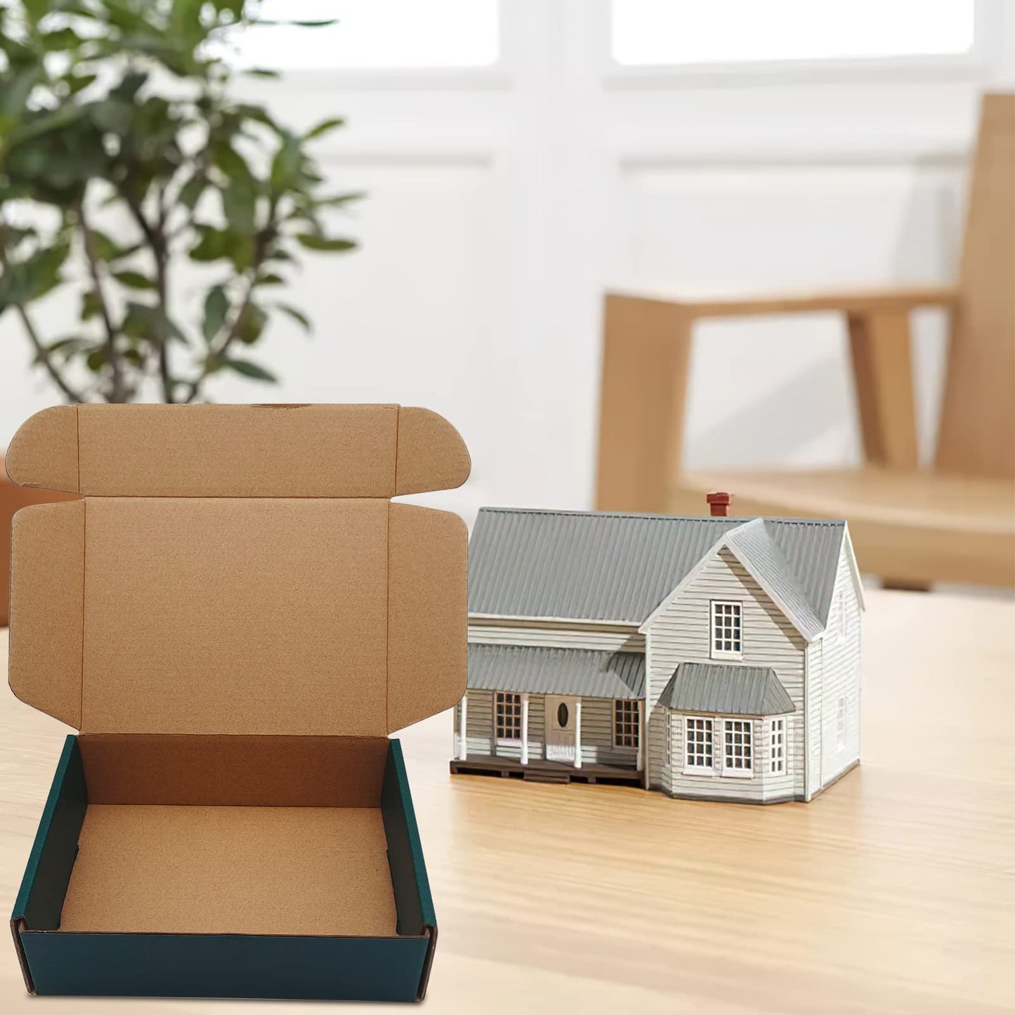 Green Recyclable Cardboard Small Gift Mailer Boxes for Shipping Packaging Craft Gifts Giving Products (25 Pack, 7.2 x 5.2 x 2 Inch)