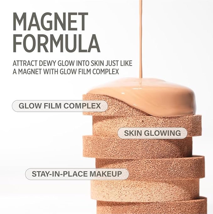 KEYTH PINK MAGNET CUSHION #05 MEDIUM BEIGE (15G, 0.52 OZ.) / Magnetic Adherence, Dewy Radiance, 77% moisture essence, Glow Film Complex, Skin Film Polymer