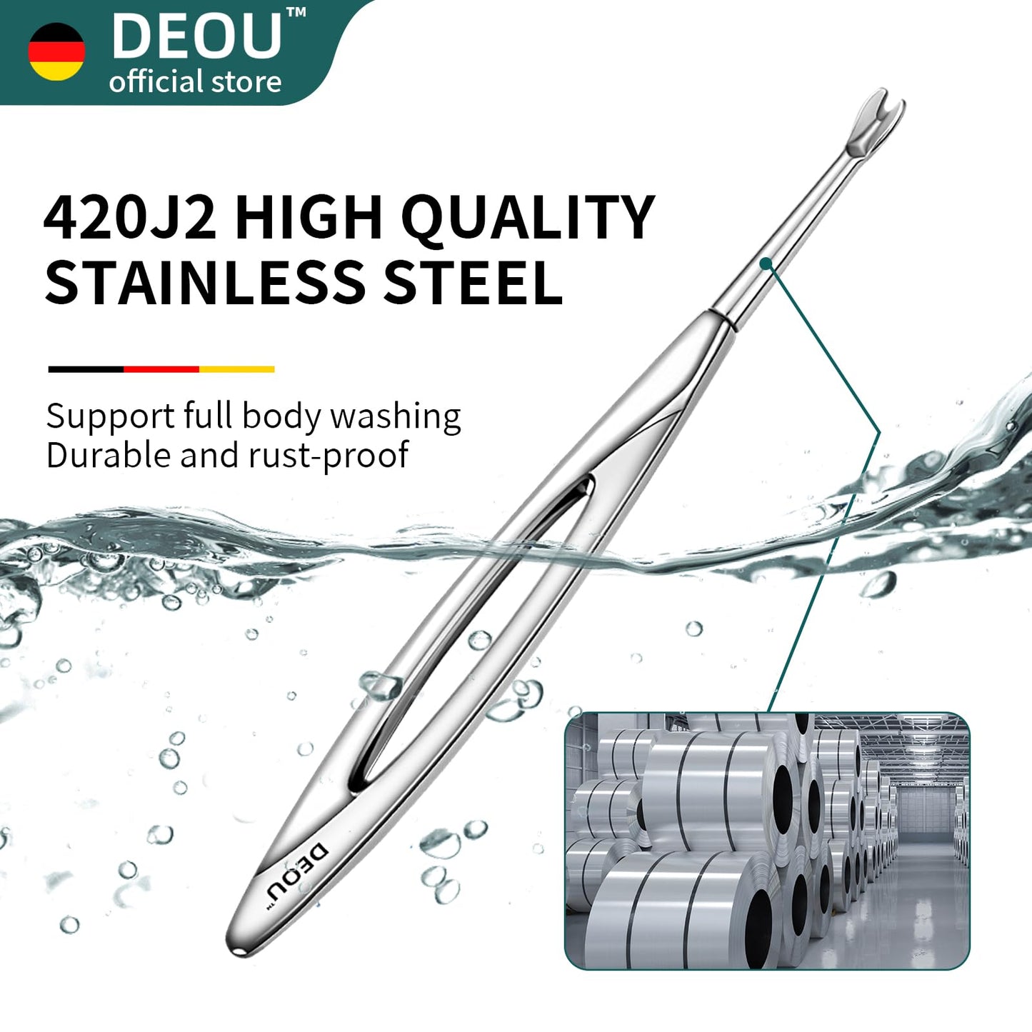 DEOU Cuticle Pusher Dead Skin Remover Stainless Steel dead skin fork cuticle trimmer Professional nail art tools Peeler Scraper Clean nail edges cuticle