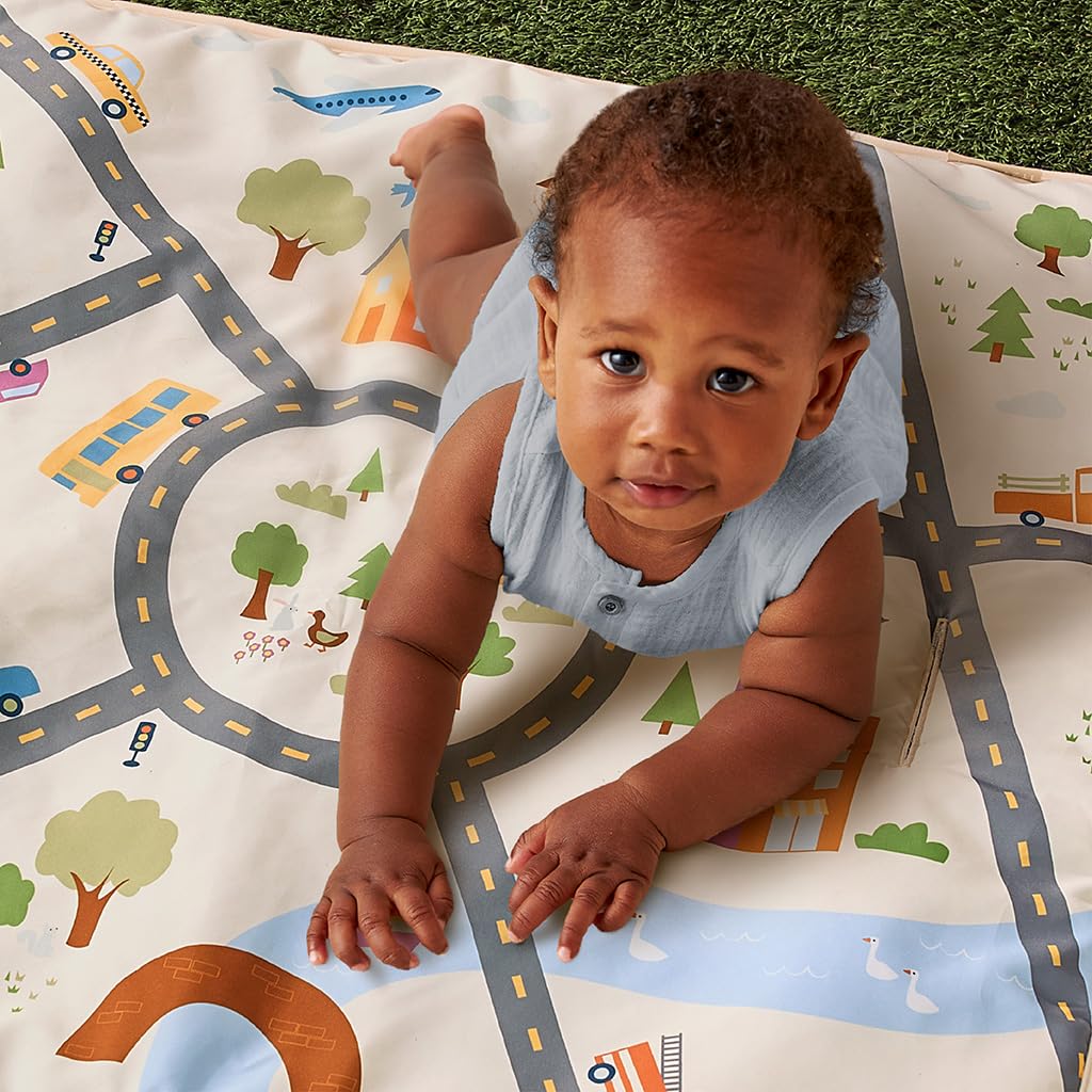 Itzy Ritzy Playmat - 2 in 1 Travel Playmat (City Print)