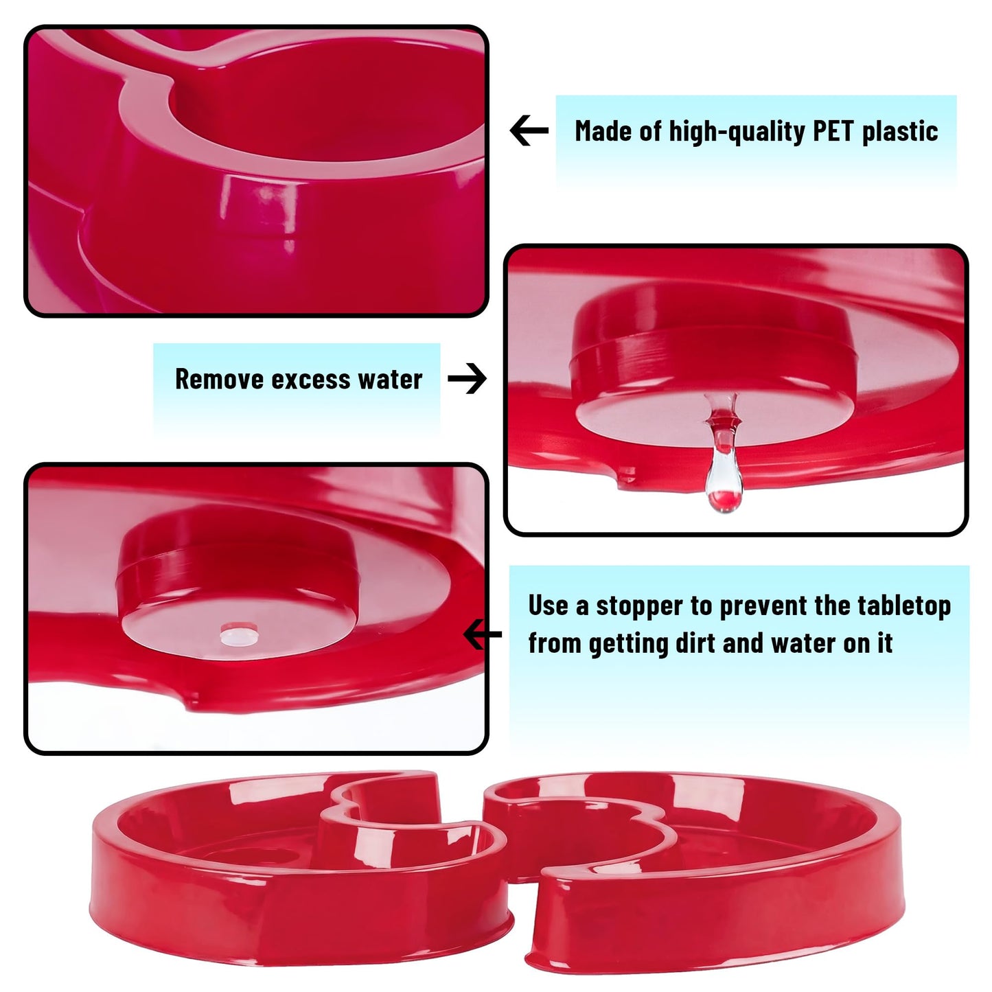 U0U 2 Pack Umbrella Planters for Patio Table,Half Circle Planter with Umbrella Hole,PET Post Planter Wrap Around for Outdoor Garden Patio Pable Umbrella (2, Red)