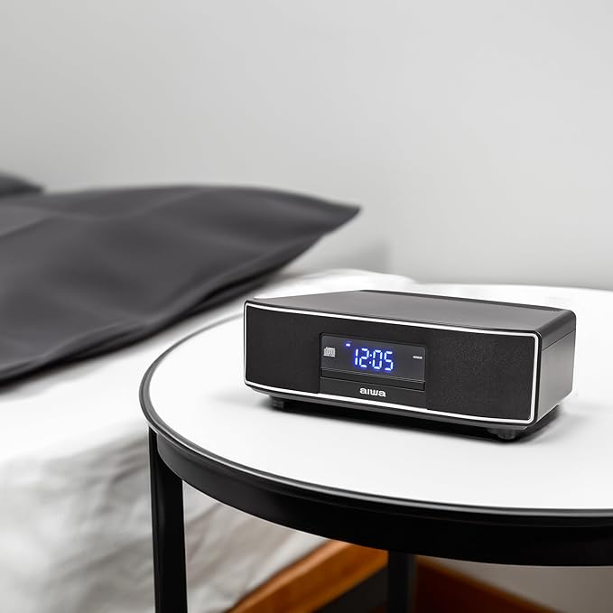 AIWA Exos Home Speaker, Premium 30W RMS Sound System with CD Player, Bluetooth Connectivity, FM Radio, Optical Digital Input, Dual 1” Tweeters + Dual 2” Bass Units, IR Remote Control