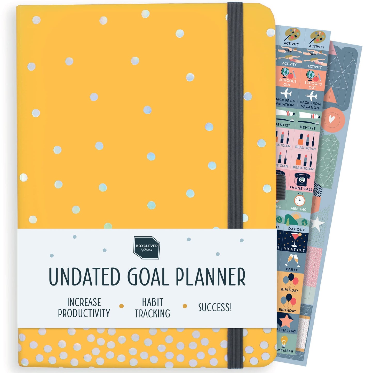 Boxclever Press Goal Planner – Luxury Undated Weekly Planner to Increase Productivity & Achieve your Goals. Weekly, Monthly, Quarterly Undated Planner with Vision Boards & Habit Trackers. 8.5 x 5.5ins