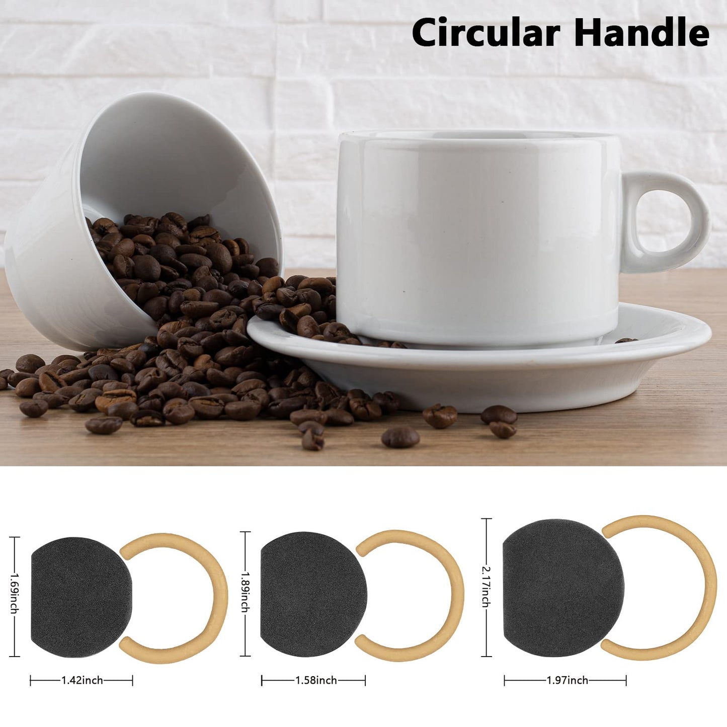 Pottery Mug Handle Molds 12Pcs Mug Handle Forms Mug Handle Making Tool for Pottery Ceramic Mug Handle Molds for Clay with Various Shapes and Sizes-Black