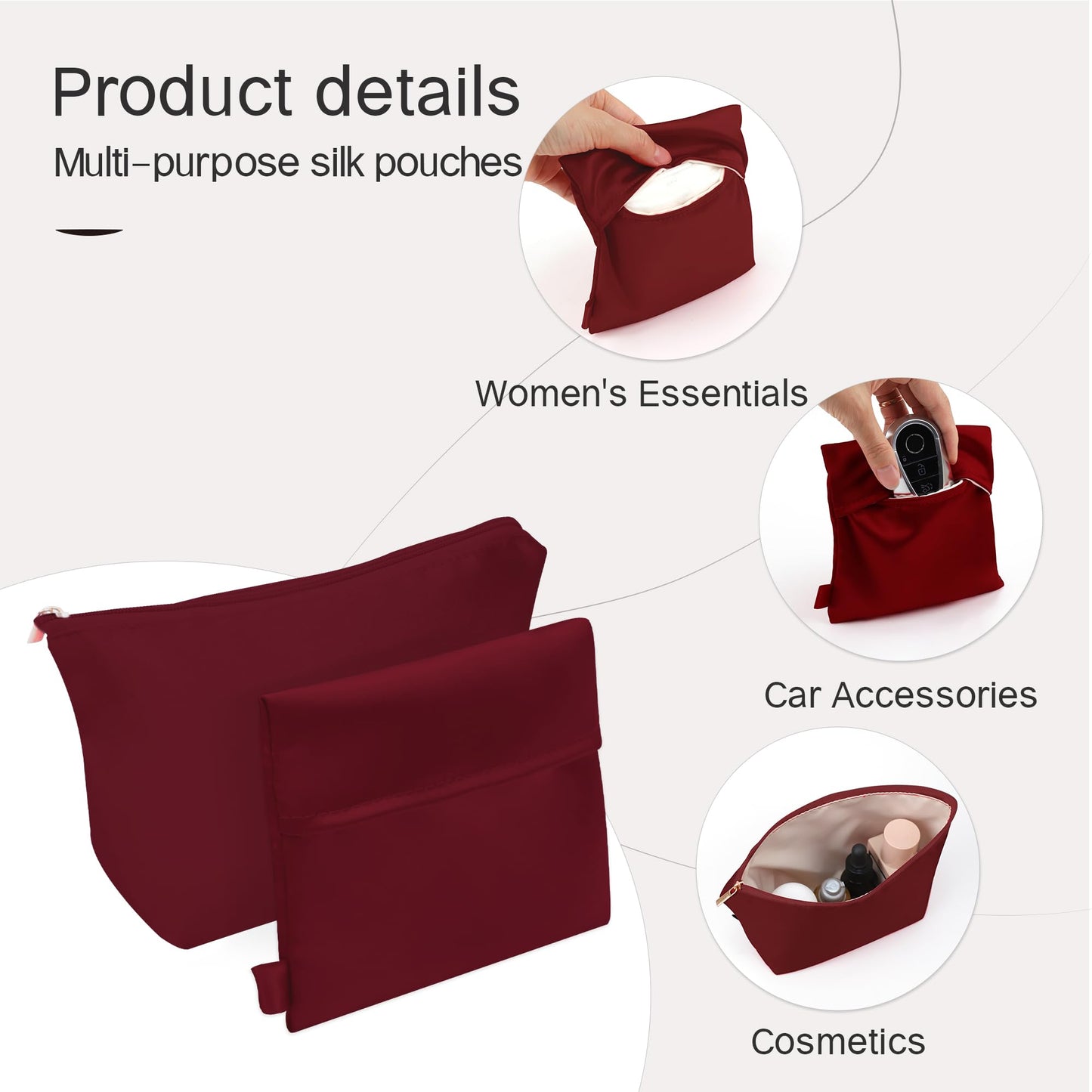 JLYZ Moon Fits for Kelly 25 Bag Insert,Premium Silk Purse Organizer Insert, Smooth Touch & Lightweight，Luxury Handbag Organizer with Gift Box Fits For Hermes(Kelly 25 Retourne,Rouge H)