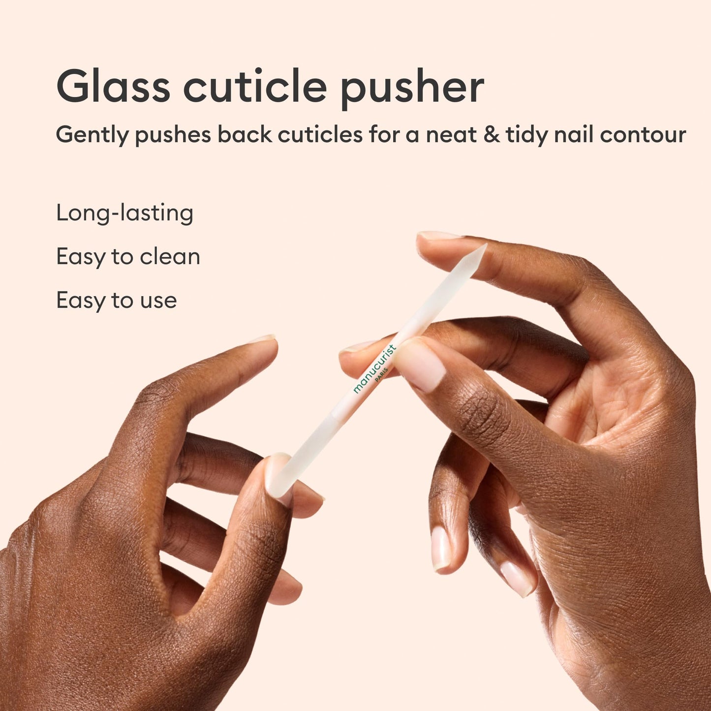 Manucurist Glass Nail Accessory Trio – Exclusive Tube Set with a Glass Nail File, Buffer, and Cuticle Pusher – Nail Care Accessories - Manicure Tools Set - Nail Tools - Gifts for Women