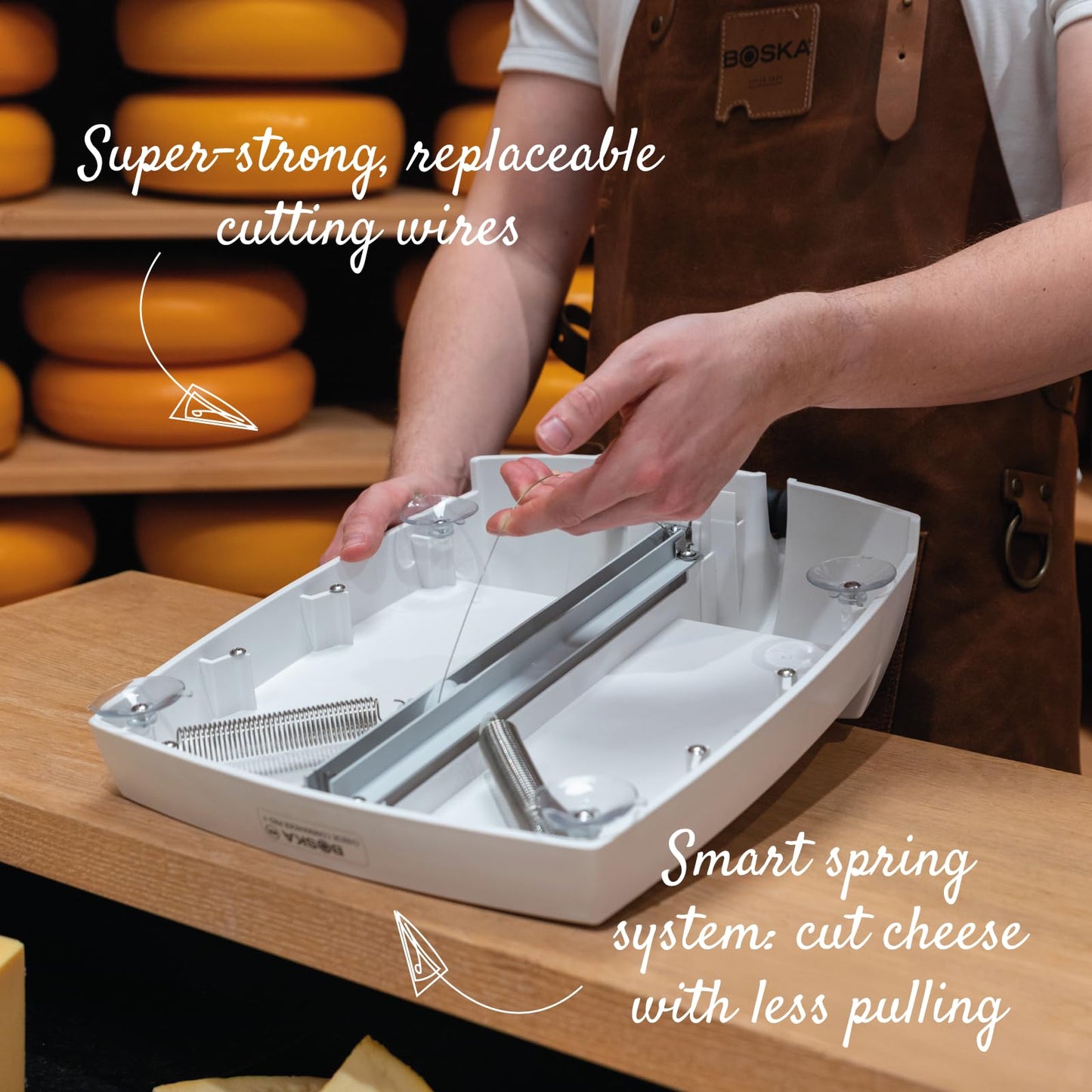 BOSKA Cheese Commander Pro+ - Wire slicer - Cheese Slicer - Professional cutter - Slicer For cheese like Cheddar and Gouda - For Block Heavy Duty Wires - NSF Certified