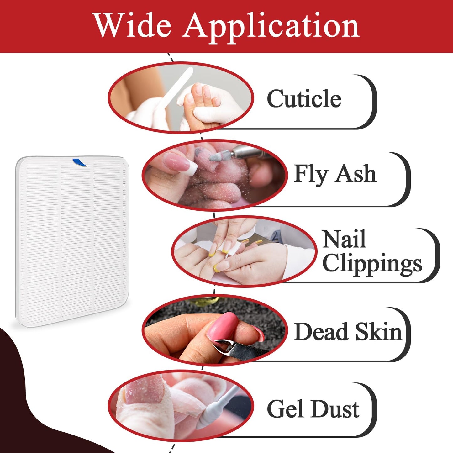 6 Pcs Nail Dust Collector Replacement Filter Compatible with CHRISTINE SHELLY 503 Nail Dust Collector, Reusable Replacement Filters with 1 Clean Brush, Easy to Clean(White)