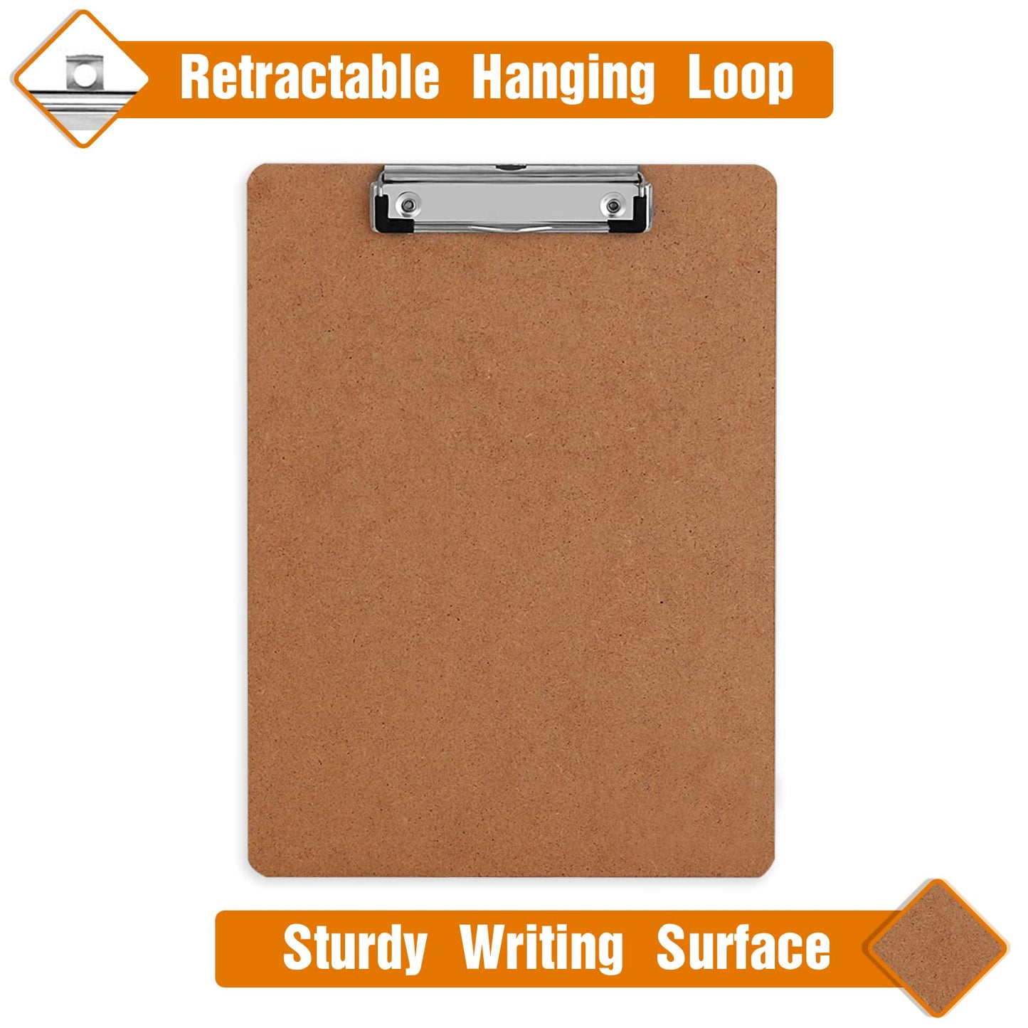 Clipboard, HERKKA 15 Pack Hardboard Office Clipboards Standard A4 Letter Size Clipboard with Low Profile Clip, Size 12.5 x 9 Inch