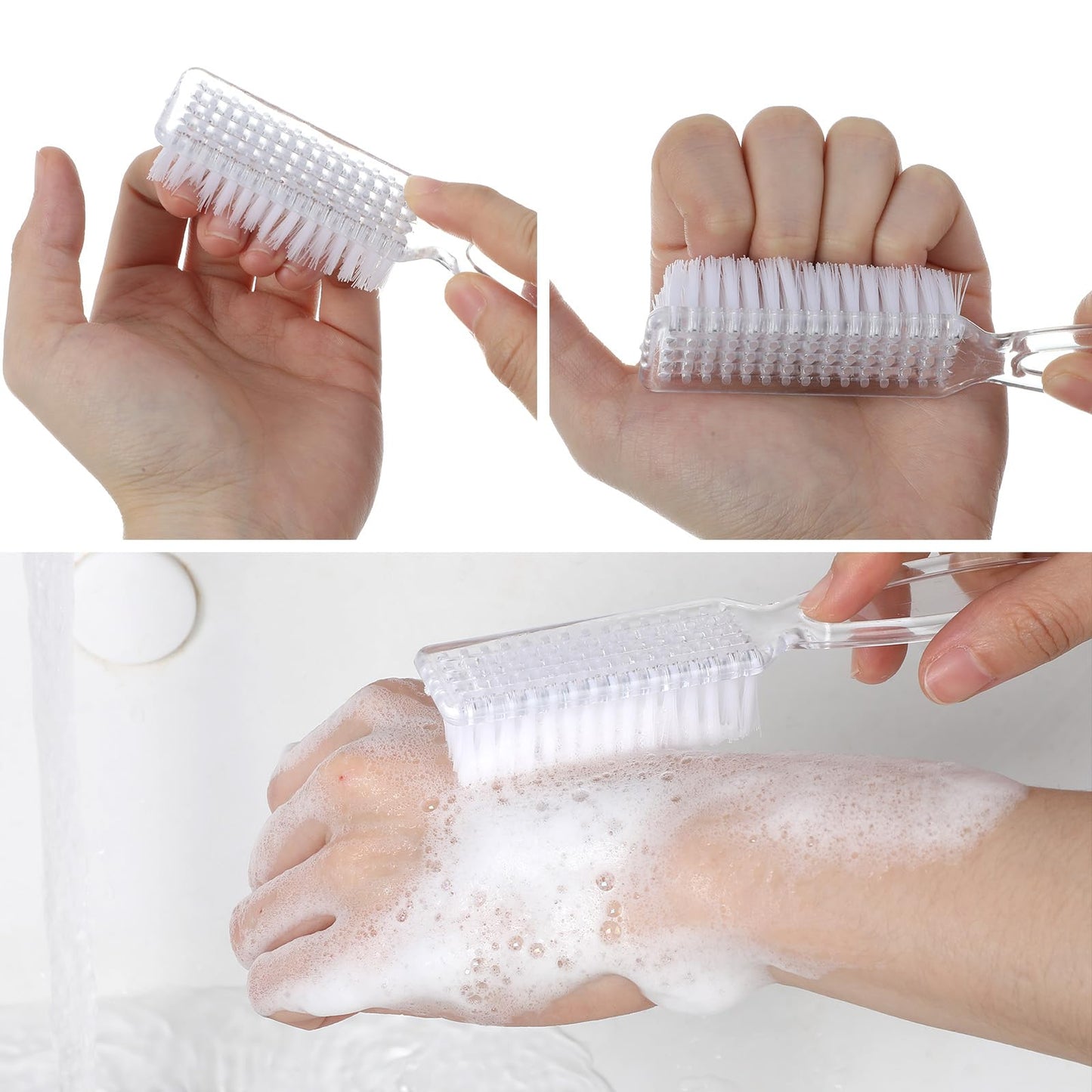 100 Pcs Handle Grip Nail Brush for Cleaning Fingernails Cleaner Scrub Brush Bulk Manicure Tools Scrub Cleaning Brushes Kit, Use for Nail and Toe (Bright Colors)