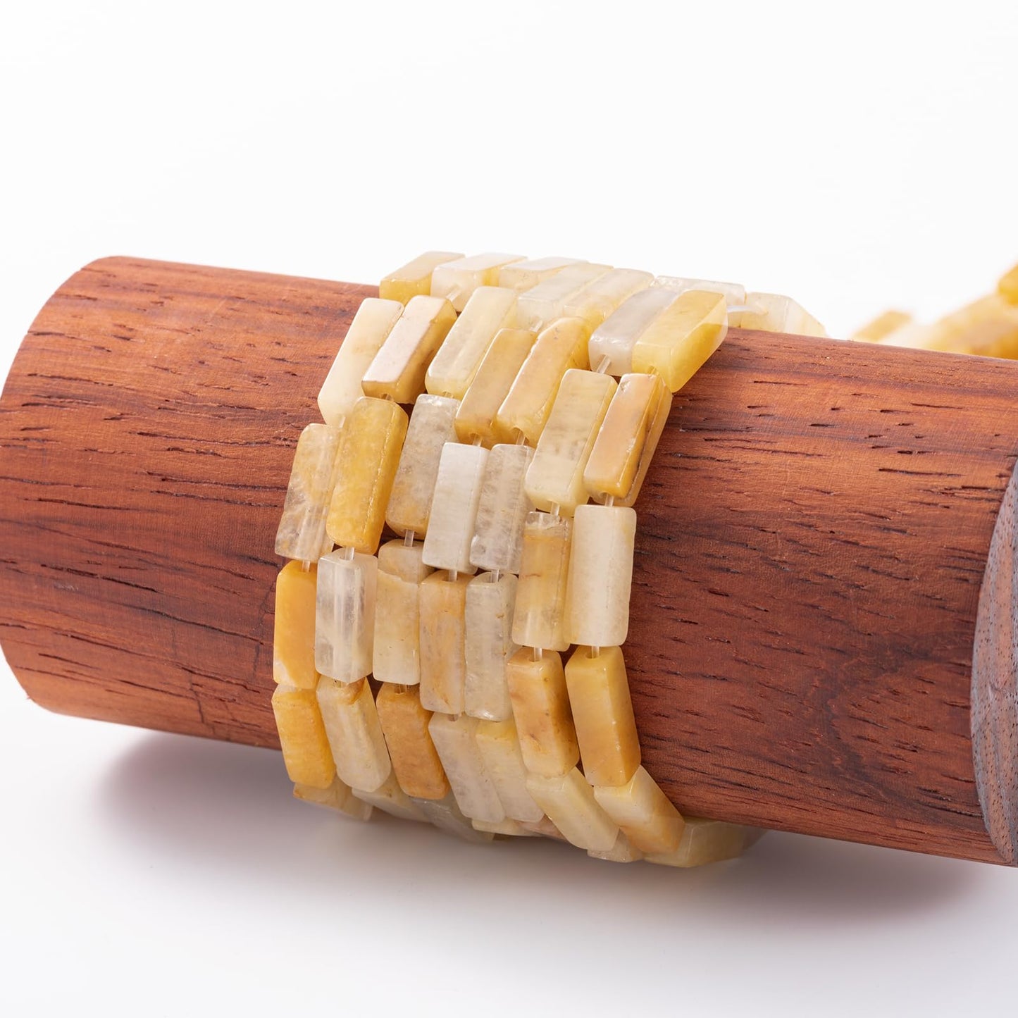 Natural Yellow Jade Rectangle Tube Beads 4x13mm 38cm/str Loose Semi Gemstone Stone Beads for Making Bracelets Necklace Earrings