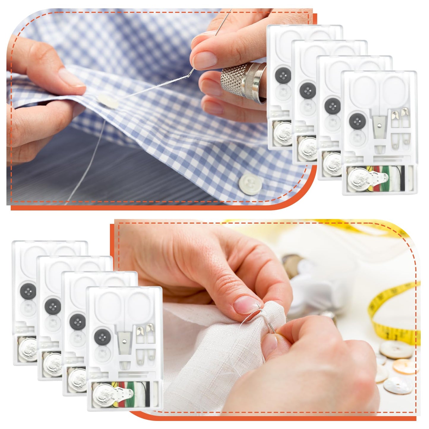 25 Boxes Mini Travel Sewing Kit Quick Fix Sewing Kits Bulk Basic Portable Pre Threaded Needle Emergency Repair Tool for Christmas Gifts Beginner Traveler Home Hotel (White)