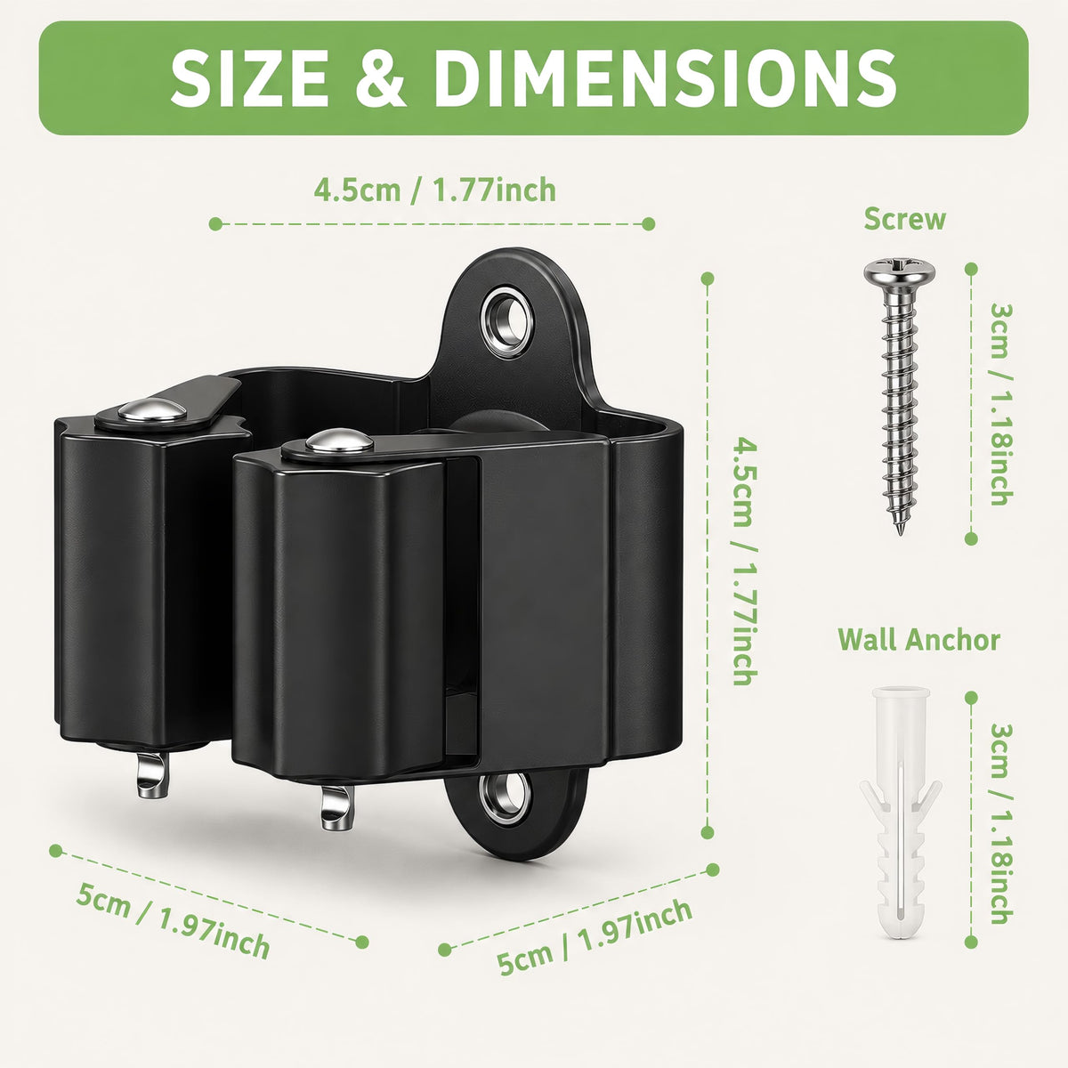 Broom Holder Wall Mount 4 Pack (4 Count)