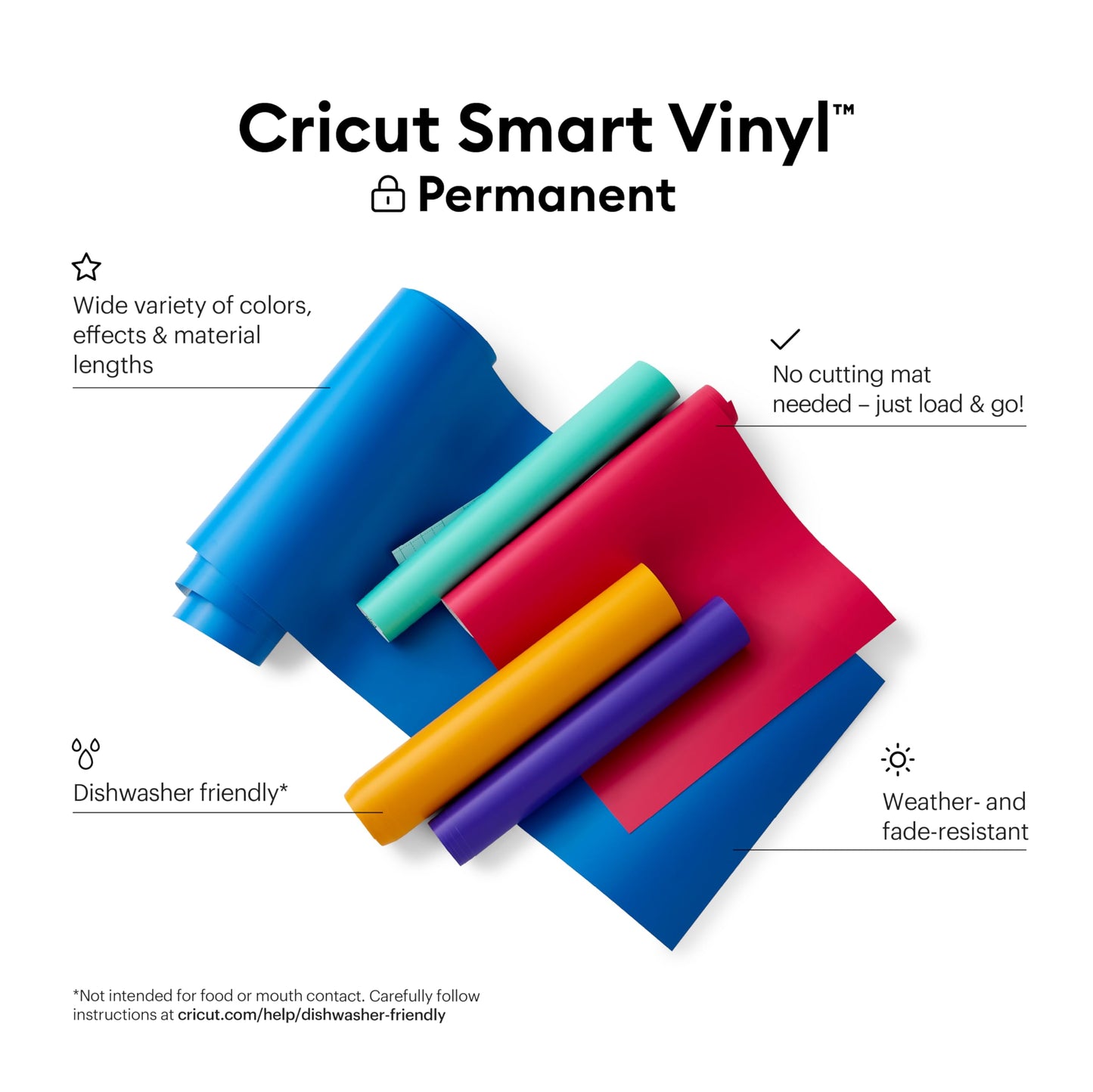 Cricut Smart Permanent Vinyl, White, 3-Pack of 3ft Rolls (13"x36") Adhesive Craft Vinyl - Matless Cutting for cuts up to 12ft with Maker 3 / Explore 3 Machines
