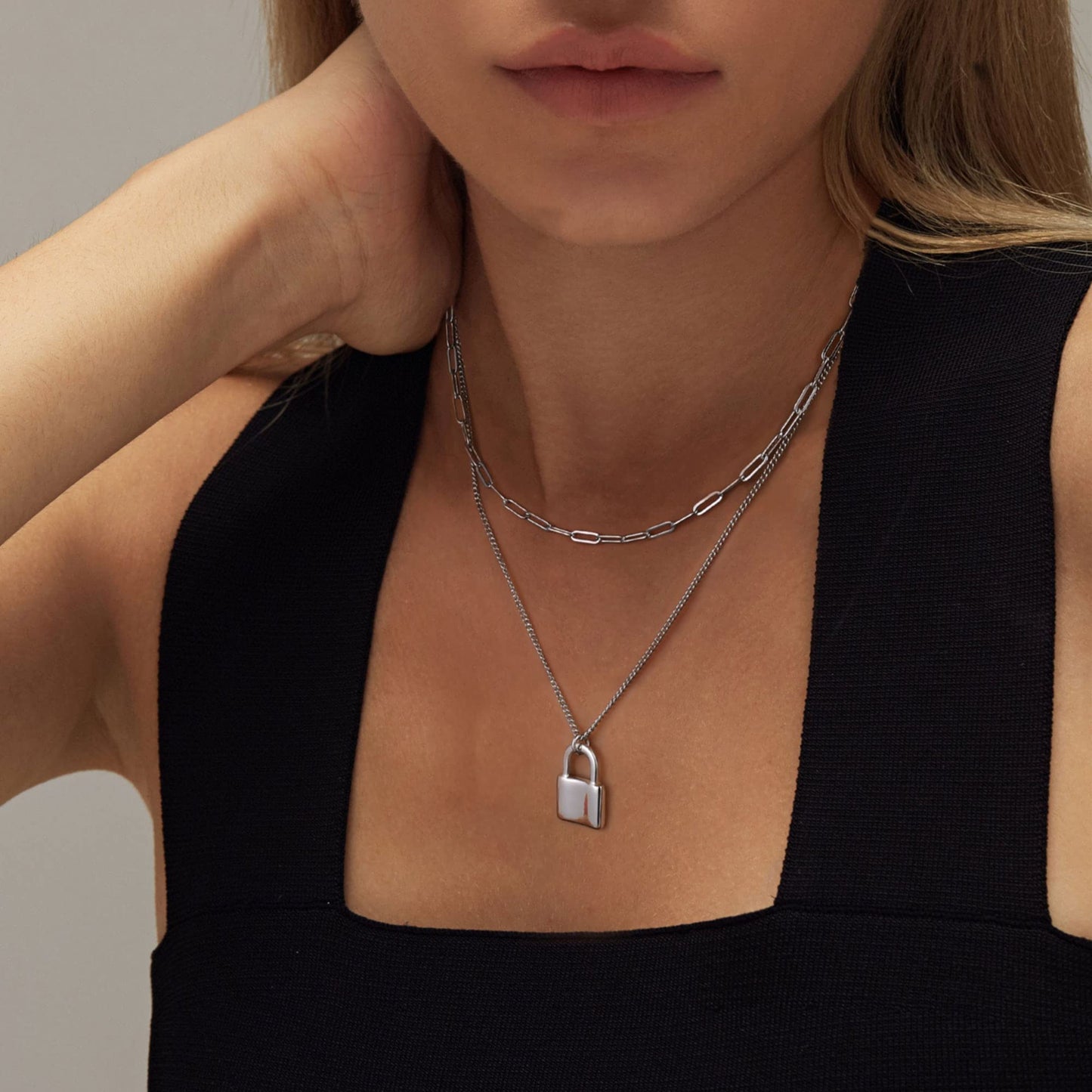 Turandoss Silver Necklace for Women - Dainty Heart Pendant Choker - Delicate Handmade Plated Silver Necklace