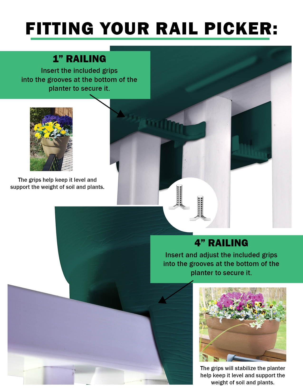 Emsco Group Rail Planter, White