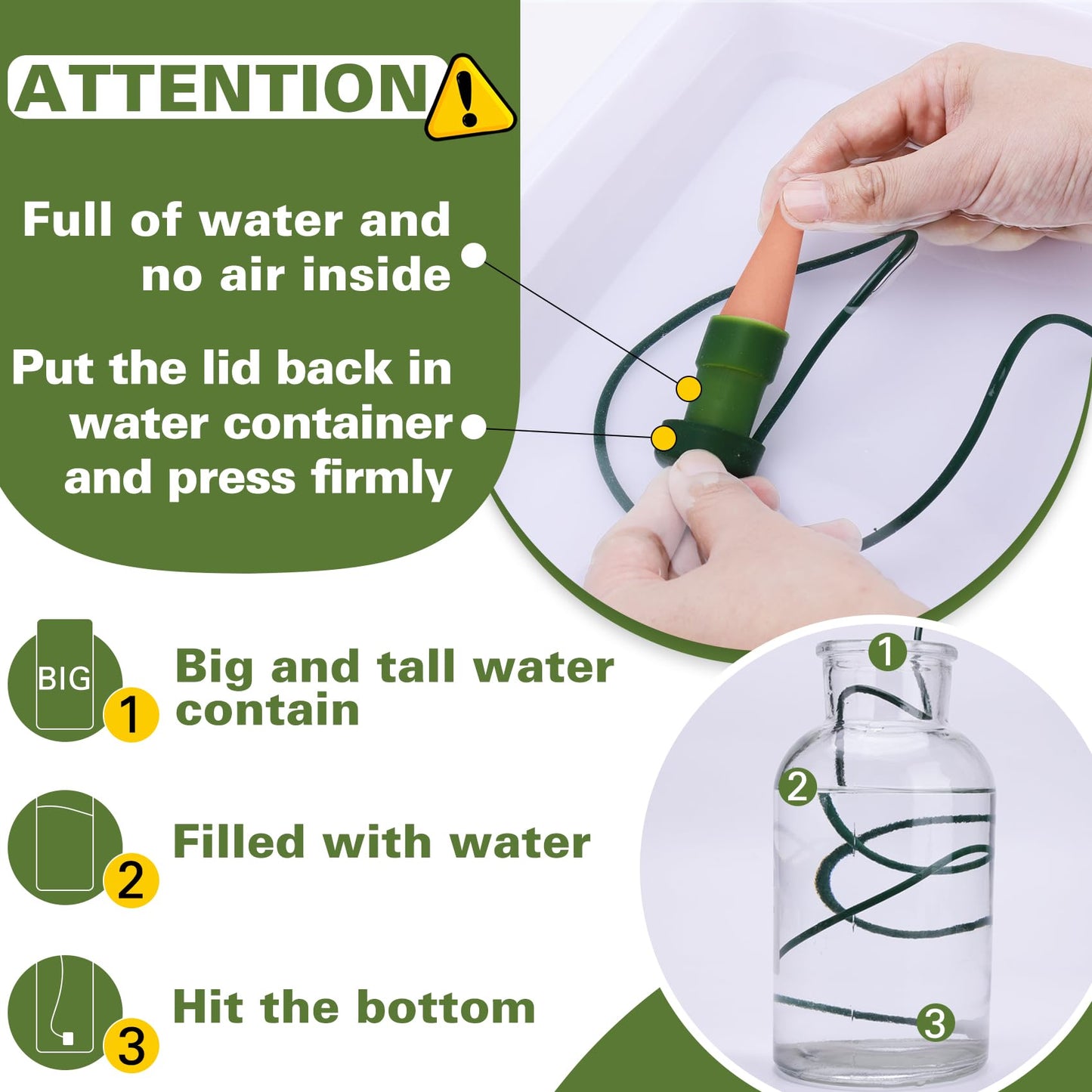 BYDOLL Plant Self-Watering Stakes Automatic Plant Dripper Watering Spikes for Indoor Outdoor Bonsai,Houseplant Insert Devices for Vacation use,Drip Irrigation System(5PCS)
