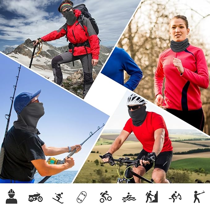 SUNLAND Breathable Gaiter Face Mask Neck Gaiter Scarf Dust Sun Protection Face Cover Windproof Ideal For Running Cycling