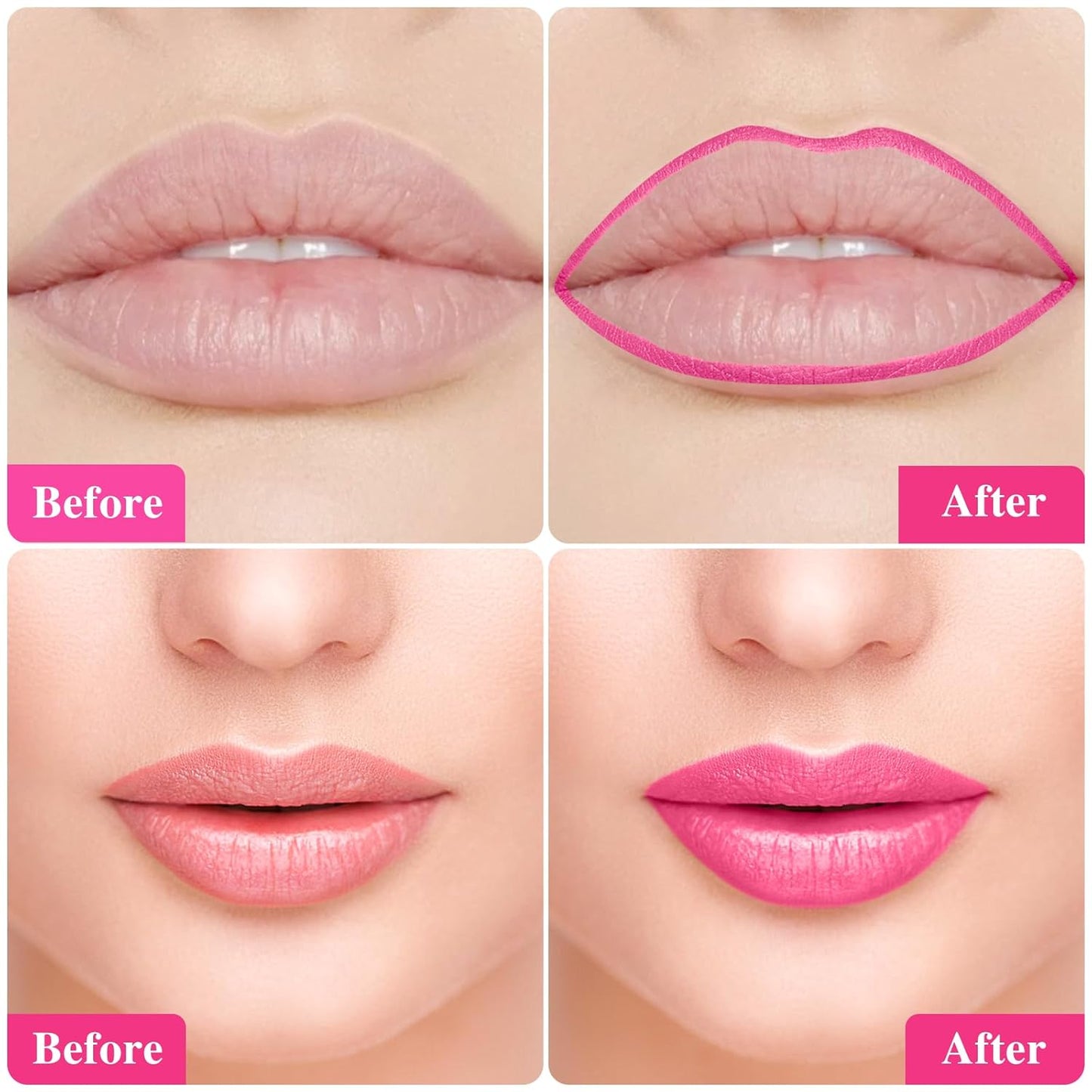 Lip Stain - Lip Stain Peel Off Long-Lasting with Matte Finish Waterproof & Transfer-Proof, Lip Liner Moisturizing & Nourishing Non-Stick Cup Highly Pigmented Color Lip Tint (04 Rose)