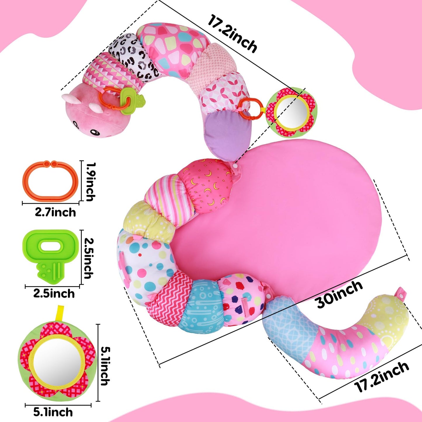 Baby Sensory Caterpillar Tummy Time Mat Toys