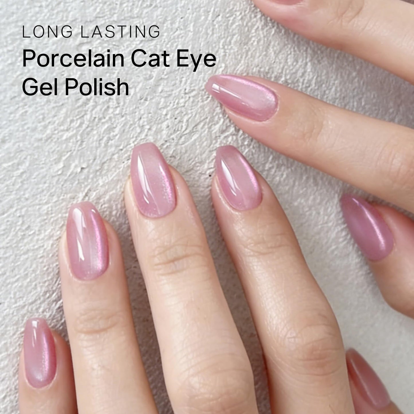 MIZHSE Cat Eye Gel Nail Polish, 8 Colors Pink Magnetic Gel Polish Set with Magnet Stick, Ceramics Effect Translucent Cats Eye Nails Soak Off Nail Art Manicure Home DIY Gift for Women