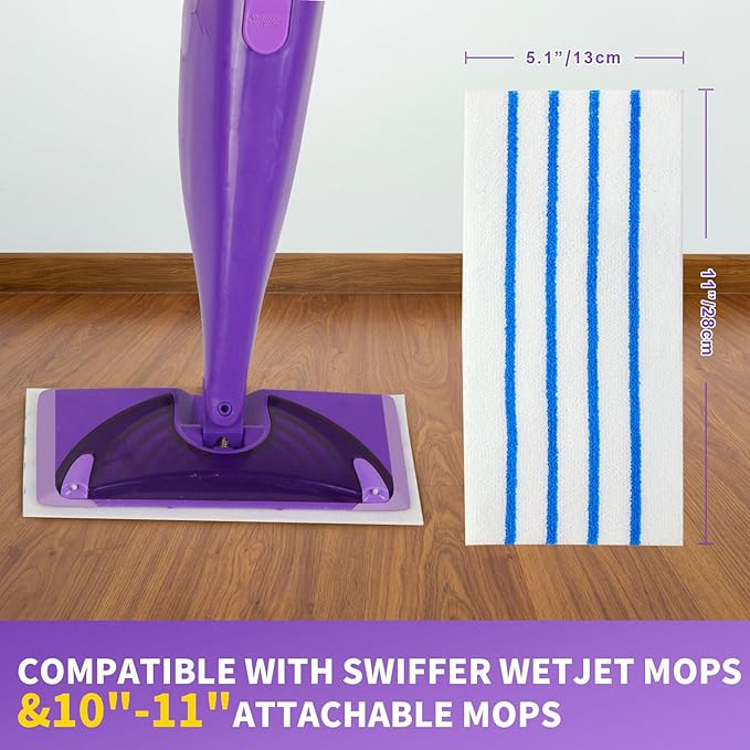 50 PCS Mopping Pad Refill for Wet Jet Mop,Multi-Surface Semi-Disposable Mop Pad Compatible with Swiffer Wetjet & All 10-11'',Thickned and Absorbent Wet Pads Refill