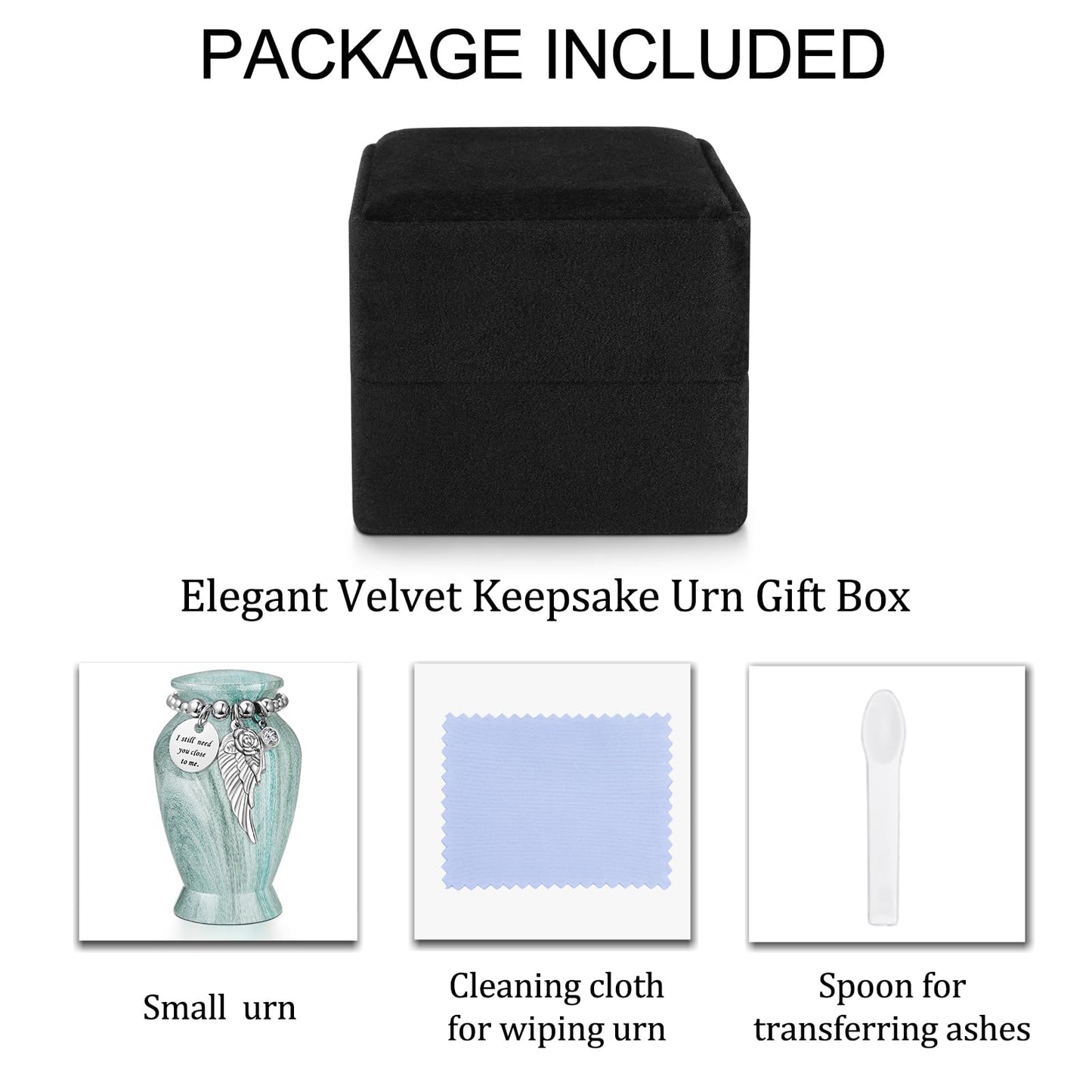 Dletay Small Urns for Human Ashes Keepsake with Box 2.85 Inch Memorial Mini Cremation Urn for Women Men Aluminum Decorative Funeral Urns Case- Lake Green
