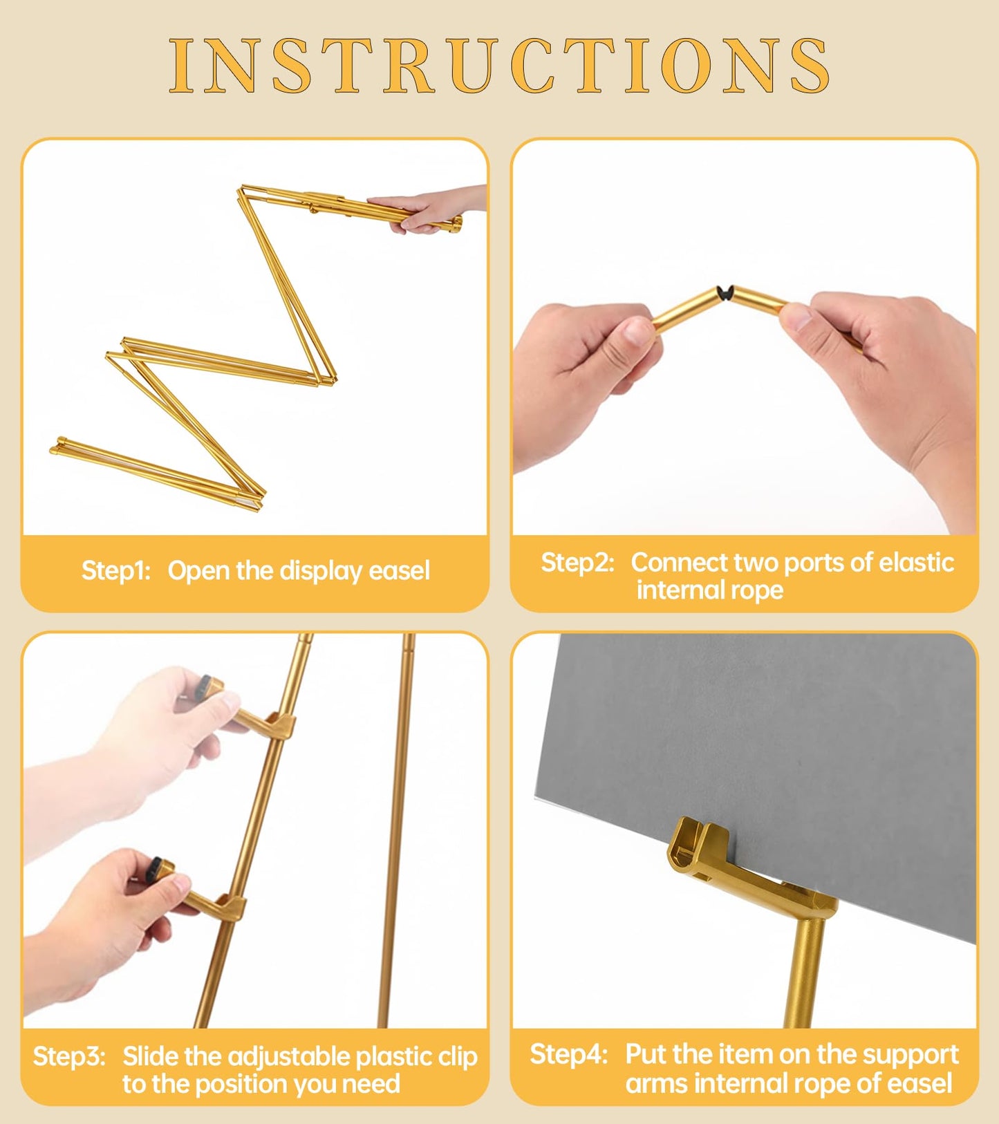 Artisorama Display Easel Stand for Sign, Lightweight Tripod with Bag, Portable Adjustable Artist Easels for Outdoor Painting Canvas/Posters/Wedding, 1PC Gold