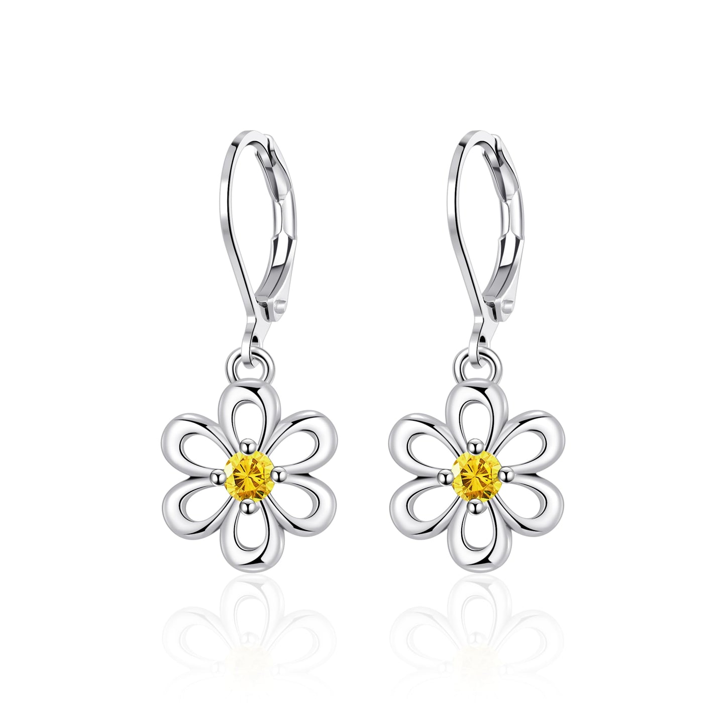 HELORET Daisy Earrings Daisy Leverback Earrings Dainty Flower Drop Dangle Earrings Flower Jewelry for Women Birthday