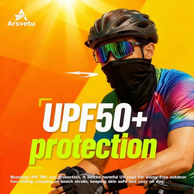 6 Pack Neck Gaiter, UV Protection Cooling Breathable Face Mask, Hiking Scarf for Men Women