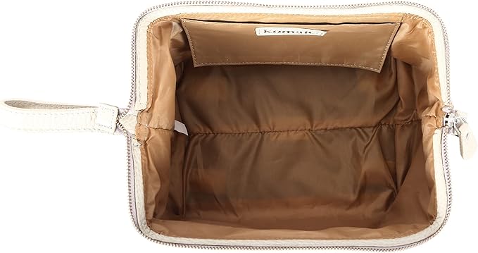 KomalC Premium Buffalo Leather Toiletry Bag for Men & Women – Leather Dopp Kit With Water resistant Lining, Premium Toiletry Travel Pouch, Unisex Wash Bag for Toiletries, Gifts for Men and Women
