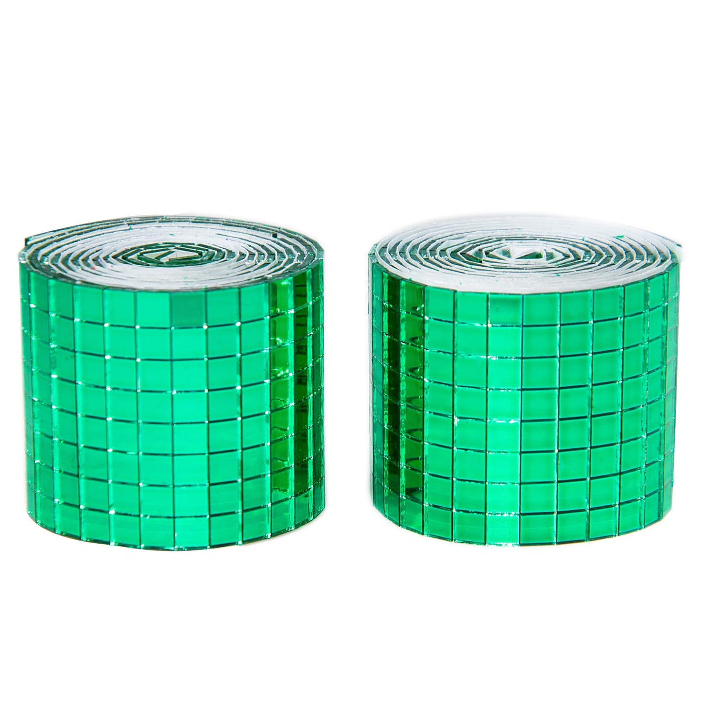 Green Self Adhesive Glass Mirror Mosaic Tiles, 2 Rolls 3200 Pieces Disco Ball Tiles for DIY Craft, Interior, Art Collage, Card Making, Cups 5 x 5 mm