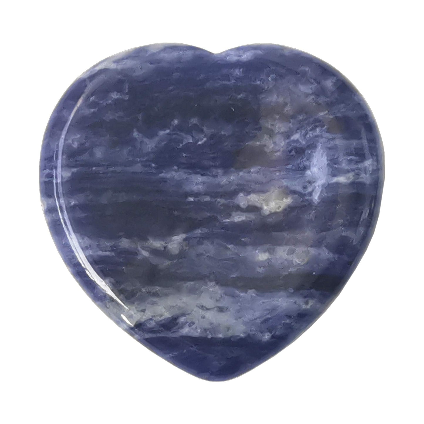 Bacatgem Natural Sodalite Heart Chakra Thumb Worry Stone,Hand Carved Healing Crystal Shaped Stone for Anxiety Stress Relief Meditation