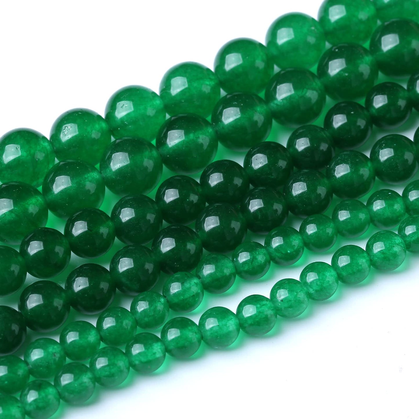 90PCS 4MM Green Jade Chalcedony Beads Round Loose Stone Beads for Jewelry Making DIY Energy Stone Healing Power Bracelet 15"