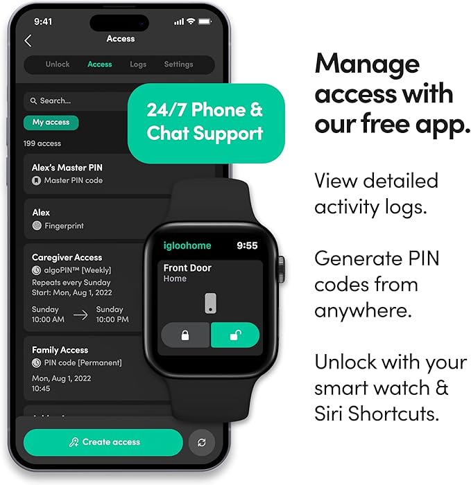 igloohome (NEW!) Deadbolt Go Smart Lock (Satin Nickel) w/Fingerprint, Digital Keys, Remote PIN Codes, WiFi Bridge (Sold Separately) - Tested to ANSI Standards, Easy to Install.