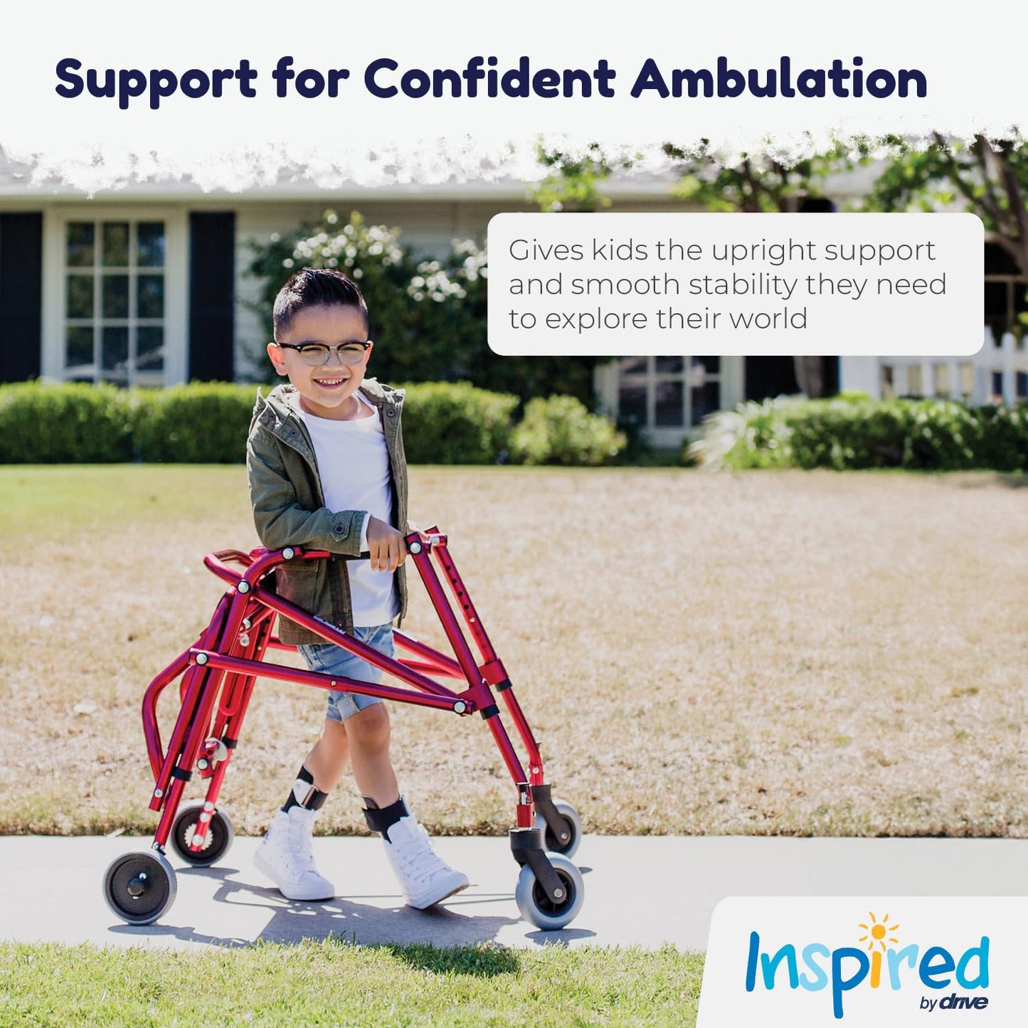 Inspired by Drive KA2200-2GWP Nimbo Posterior Walker, Wizard Purple, Small