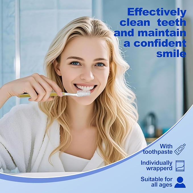 Disposable Toothbrushes with Toothpaste 200pcs (5 Colors)