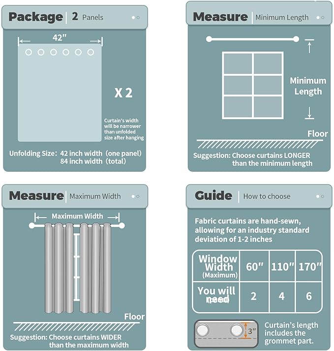 BGment Blackout Curtains for Living Room - Grommet Thermal Insulated Room Darkening Curtains for Bedroom, 2 Panels of 42 x 63 Inch, Taupe