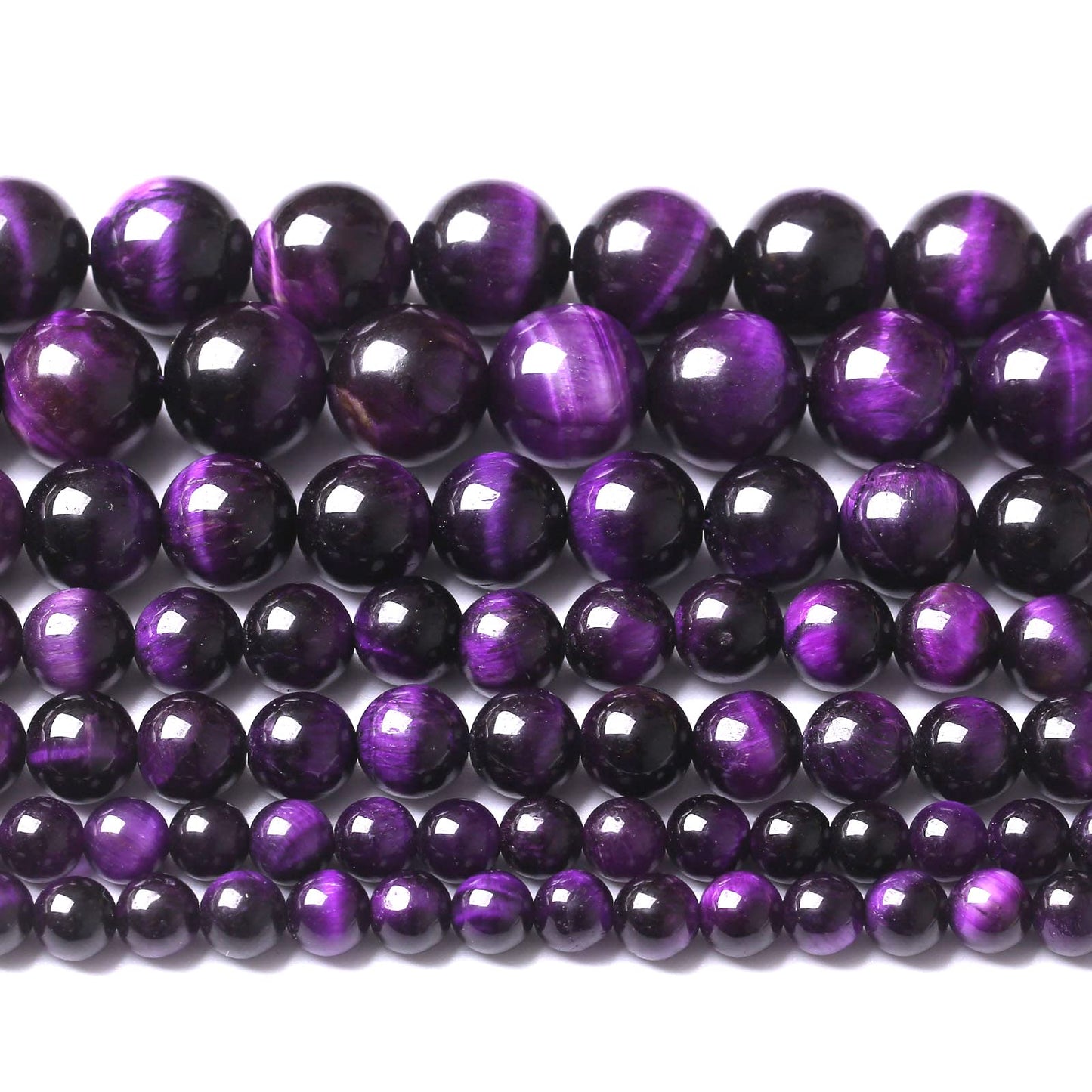 45PCS 8MM AAA Purple Tiger Eye Stone Beads Natural Gemstone Bead Crystal Healing Energy Jewelry Making DIY 15 inches