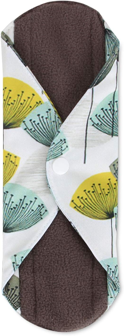 Teamoy 10pcs Cloth Panty Liners, Reusable Sanitary Pads with Wet bag, Washable Cloth Menstrual Pads with Charcoal Absorbency Layers (Country Style, 3pcs×7.9''+4pcs×10''+3pcs×11.6''), 11 Piece Set