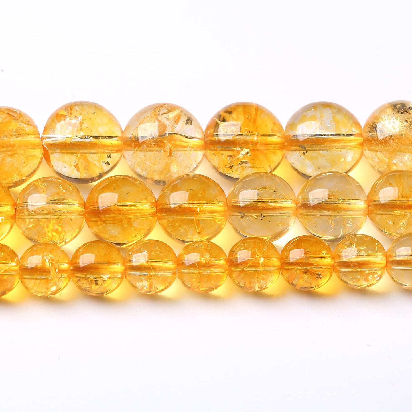 45PCS 8MM Beads Natural Citrine Stone Round Loose Beads Gemstones for Jewelry Making DIY 15Inches Gemstones for Jewelry Making DIY 15Inches