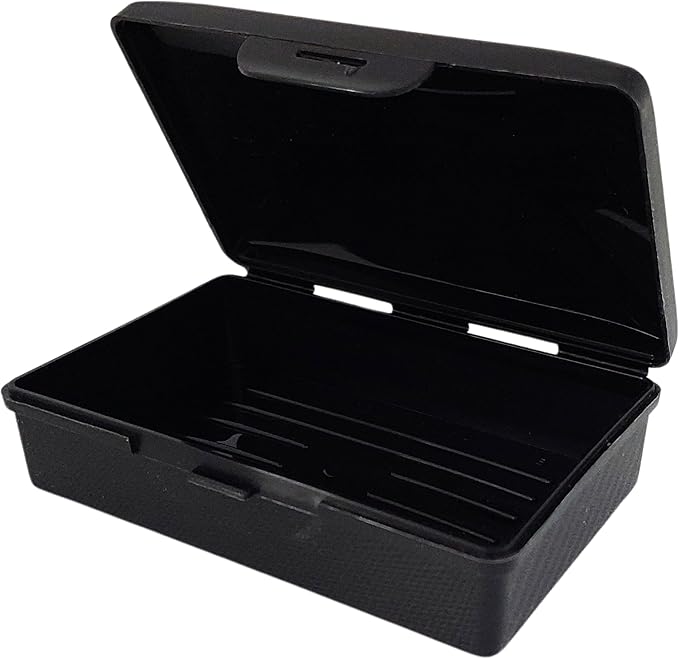 Soap Box -Black - 1 Ct - Made in The USA - Soapbox with Hinged Lid and Secure Latch