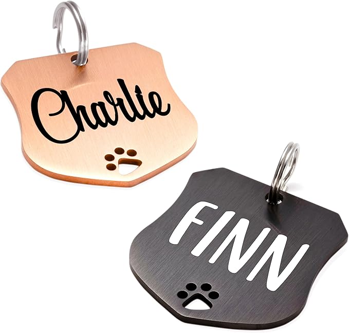 Ultra Joys Personalized Dog Tags - Engraved Pet ID Tag, Rose Military Tag