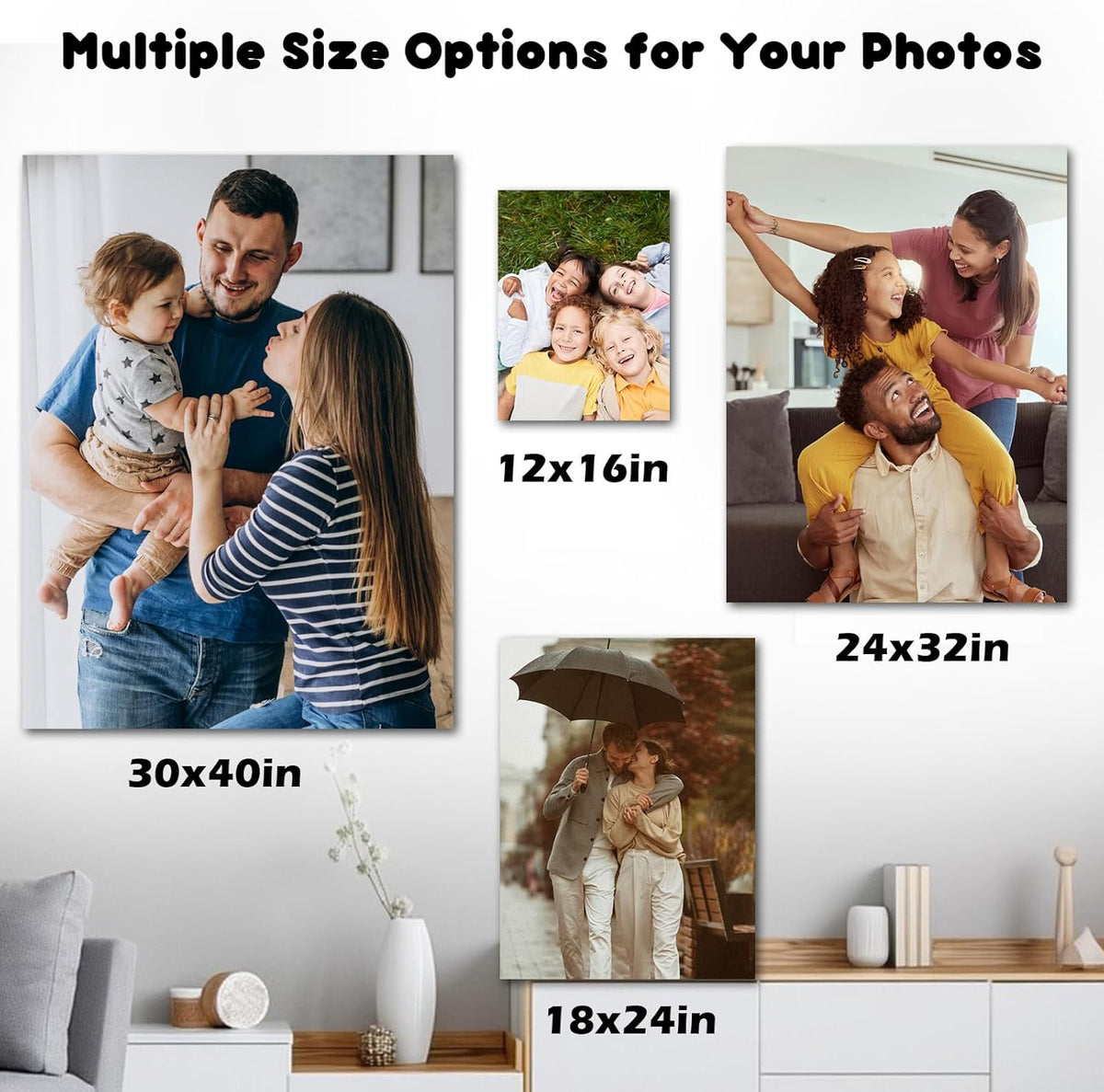 Customized canvas prints with your photos Canvas Prints With Your Photos on Custom Wall Art for Bedroom, Living Room, Wedding Baby Pet Family Home Decor Gifts Keepsakes Picture Framed Wall Art 18×24