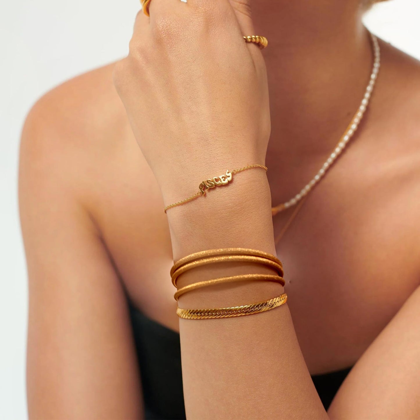 Kainier 3mm 14K Gold Plated Bangle Bracelets 3mm Elegant Thin Round Bangles for Women Stackable Oval Solid Bracelets Sets Ideal Gift for Love (Gold A, 8.0 Inches)