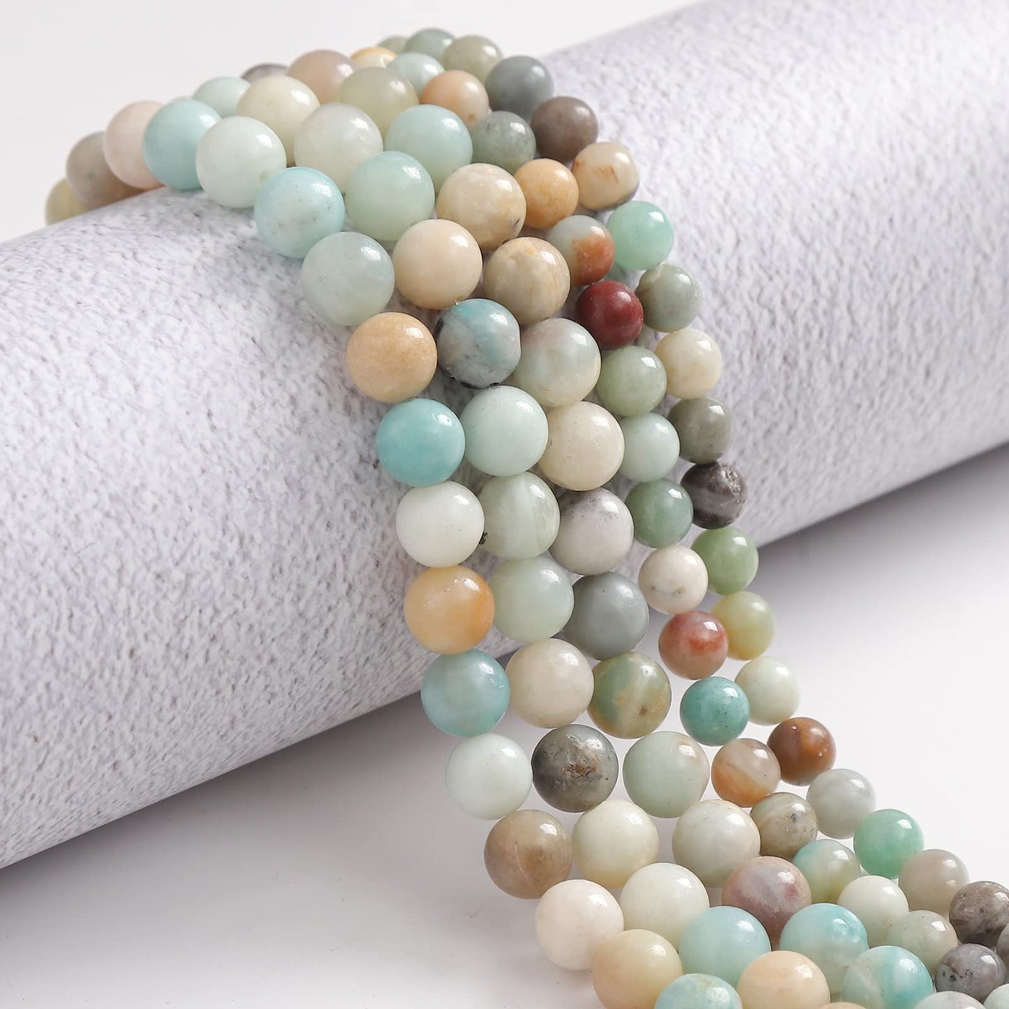 45pcs 8mm Natural Amazonite Gemstone Beads Energy Healing Crystal Round Loose Stone Beads for Jewelry Making, DIY Bracelets Necklaces