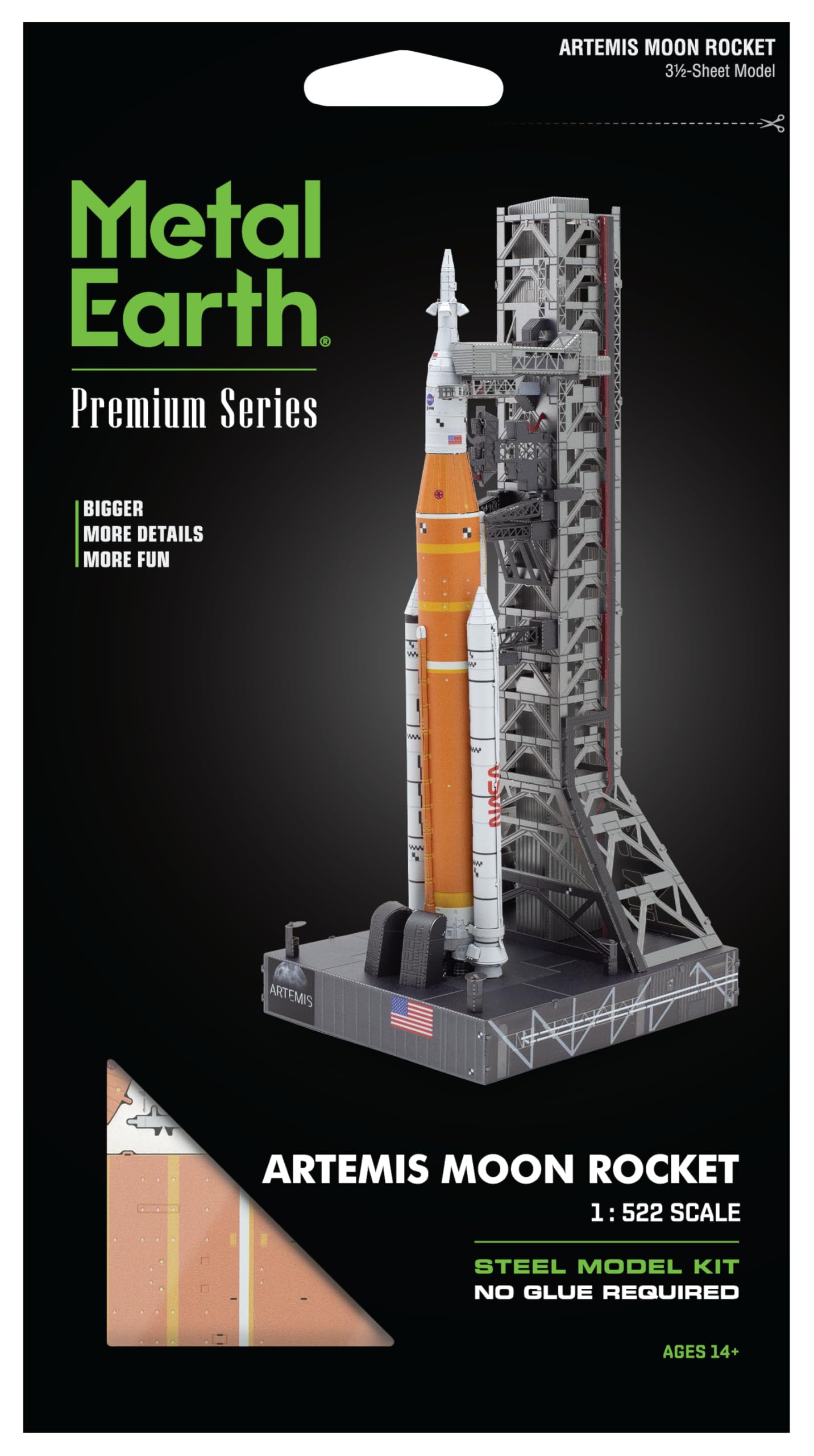 Metal Earth Premium Series Artemis Moon Rocket 3D Metal Model Kit Fascinations