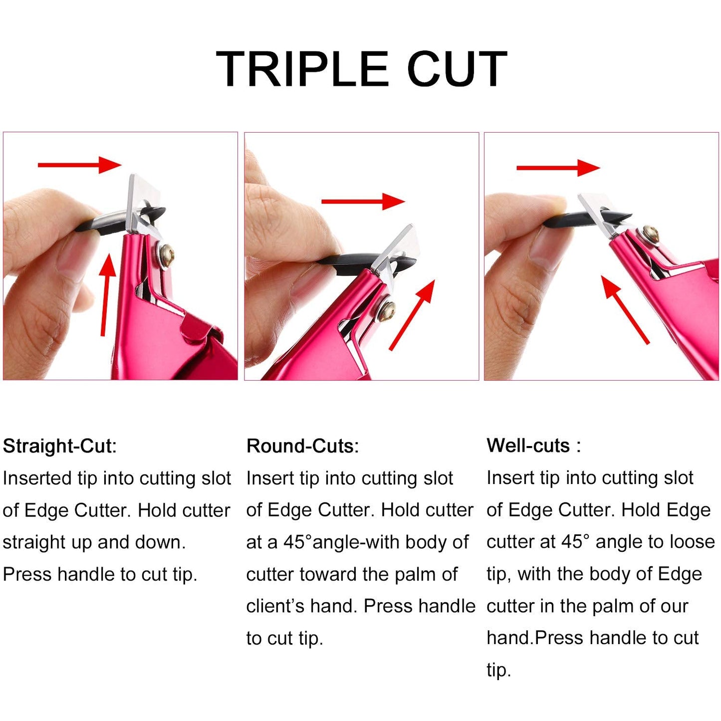 Yaomiao 3 Pcs Professional Acrylic Nail Tip Clipper – Adjustable Nail Cutter with Sharp Stainless Steel Blade for Fake False Nails, Square Round Coffin Shapes, Salon Home DIY Manicure Tool