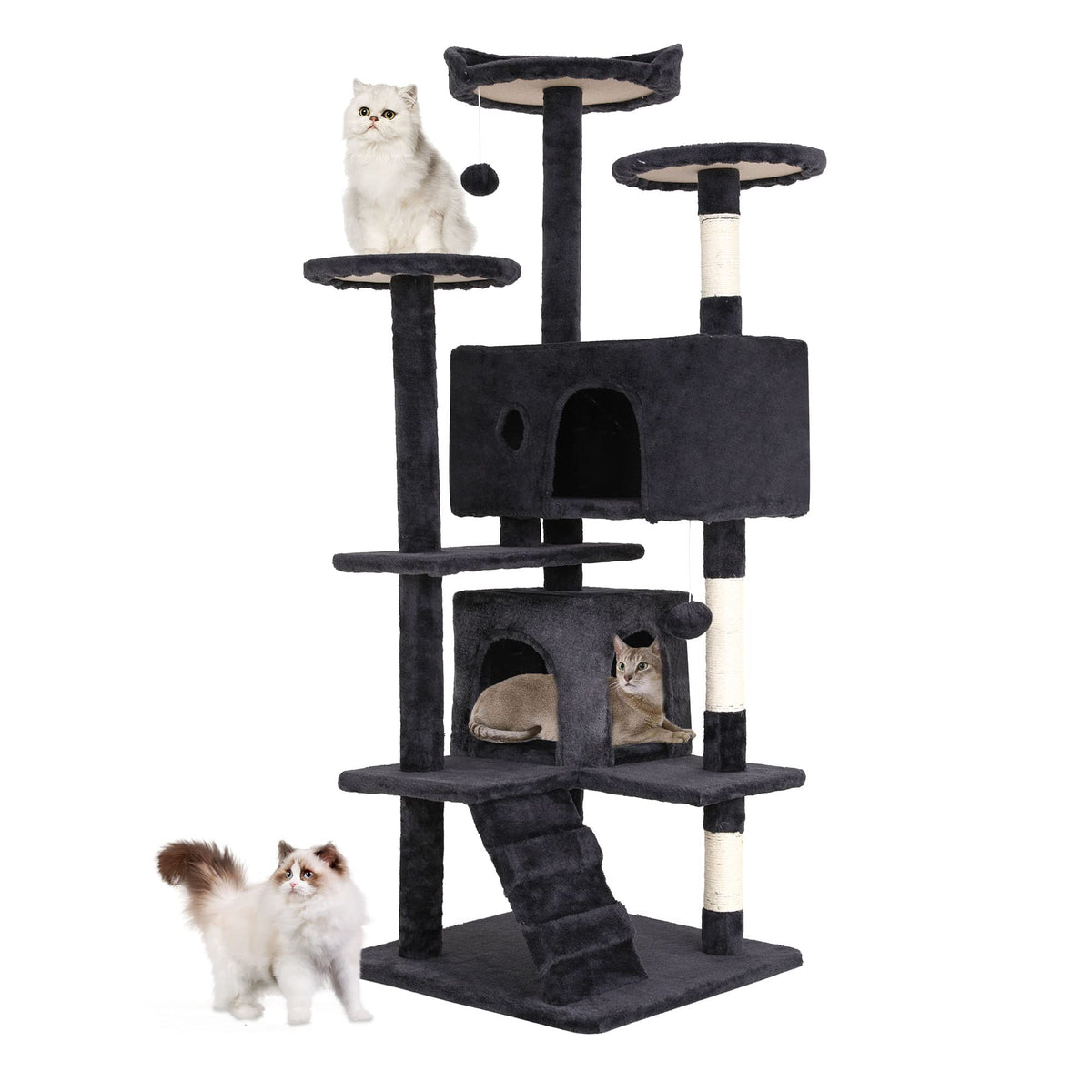 BestPet | 70" Cat Tree Tower | Pink | Sturdy Multi-Level Cat Tree